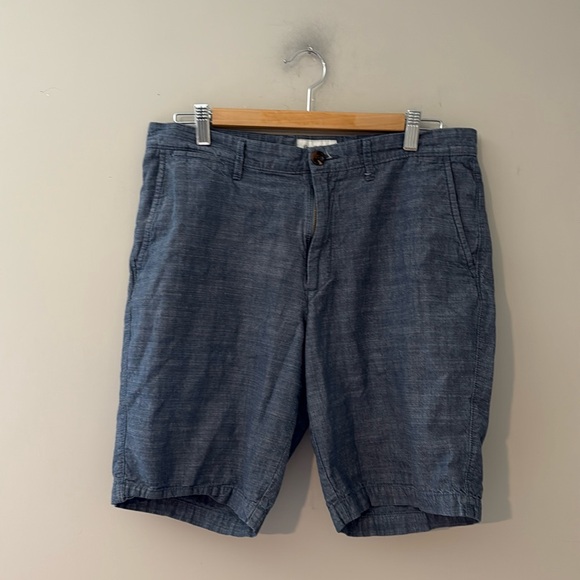 goodfellow linden blue shorts size 32 Chambray Denim Jeans Linen Old Navy j.crew - Picture 1 of 4